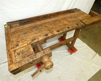 TOP VIEW WOODEN WORK TABLE
