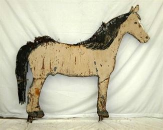 EARLY HANGING NEON HORSE TRADE DS SIGN