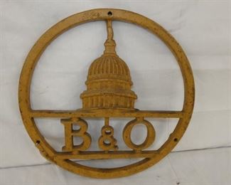 14IN B&O CAST RR SIGN