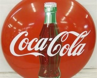 36IN PORC. COCA COLA BUTTON W/ BOTTLE 