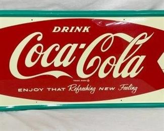 1942 COCA COLA FISHTAIL SIGN