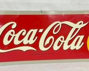 EMB. COCA COLA SIGN W/ BOTTLE/SUN