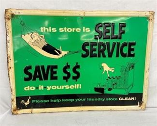 1960 EMB. SELF SERVICE SIGN