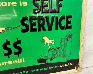 1960 EMB. SELF SERVICE SIGN