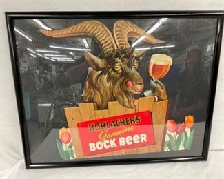 FRAMED DIECUT HORLACHERS BOCK BEER CB
