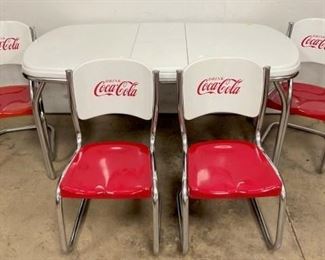 1950S 5PC. CROME PORC. TOP TABLE SET