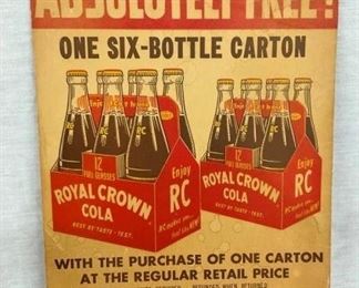 ROYAL CROWN CARTON DISPLAY SIGN