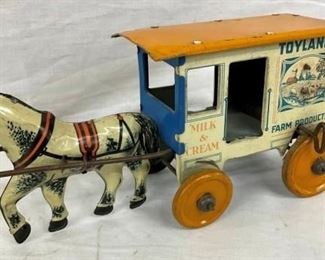MARX TOYLAND FARM HORSE W/ CART