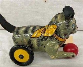 MARX CAT W/ BALL TIN TOY