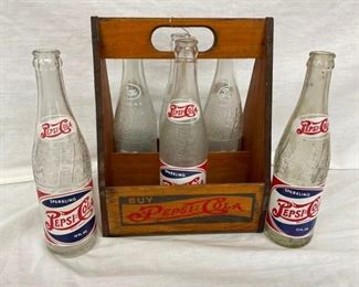 EARLY WOODEN PEPSI DOUBLE DOT CARRIER