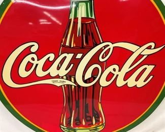 46IN COCA COLA TIN SIGN W/ BOTTLE