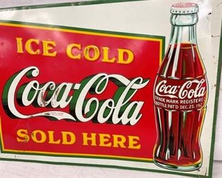CLOSEUP EMB. ICE COLD COKE SIGN