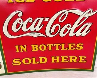 EMB. ICE COLD COKE SIGN
