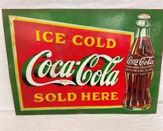 EMB. ICE COLD COKE W/ BOTTLE IN GREEN