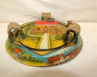 9IN MARX HONEYMOON EXPRESS TIN TOY