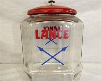 12IN LANCE STORE JAR W/ CROSS ARROW/LID