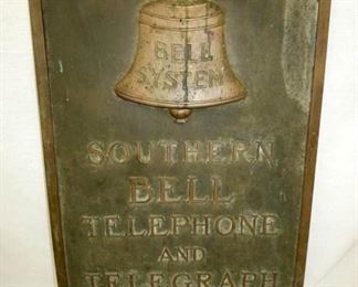 LG BRASS EMB. BELL SYSTEM WALL SIGN