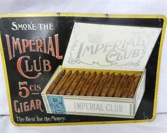 EMB. IMPERIAL CLUB CIGAR SIGN