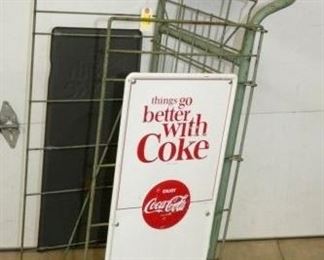 SIDE VIEW COKE RACK W/ SIGNS