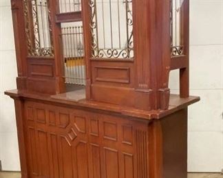 RIGHTSIDE VIEW WALNUT TELLER STATION 