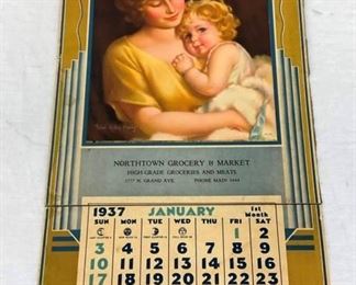1937 NORTHTOWN GROCERY CALENDAR 