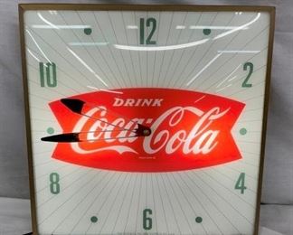 DRINK COCA-COLA FISHTAIL PAM CLOCK 