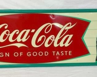 1958 COCA-COLA FISHTAIL SIGN 