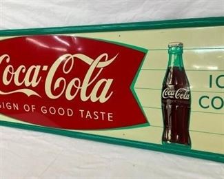 1958 COCA-COLA FISHTAIL SIGN 