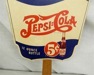 1940 PEPSI COLA DOUBLE DOT FAN 7 1/2X12