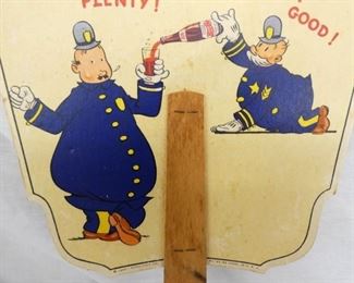 1940 PEPSI COLA DOUBLE DOT FAN 7 1/2X12