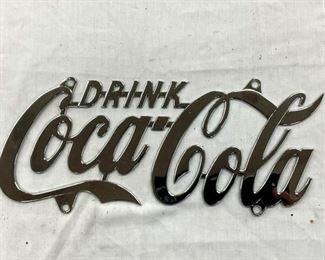 CHROME SCRIPT COCA-COLA SIGN