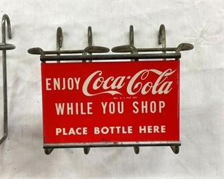 CLOSE UP VIEW COKE SHOPPING CART HOLDERS