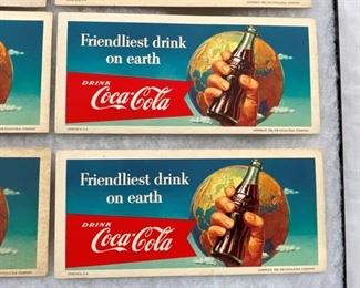 NOS COCA-COLA BLOTTERS W/GLOBE-BOTTLE