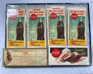 1960 COCA-COLA BLOTTERS/1941 COKE CHECK