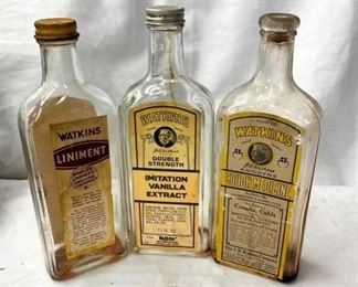 WATKINS LINIMENT/COUGH MEDICINE BOTTLES 