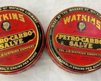 WATKINS PETRO-CARBO SALVE TINS 