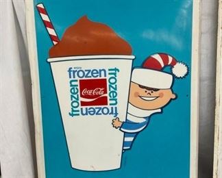 30X49 1969 EMB. FROZEN COCA-COLA SIGN