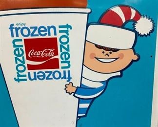 EMB. 1969 ENJOY FROZEN COCA-COLA SIGN