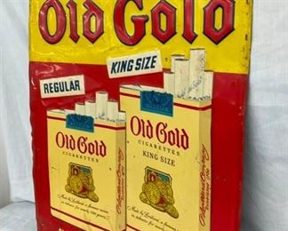 EMB. OLD GOLD SIGN W/2 CIGARETTE PACK