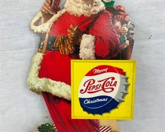 PEPSI COLA CARDBOARD SANTA EASEL BACK