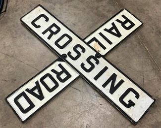 CAST IRON RR CROSSING SIGN