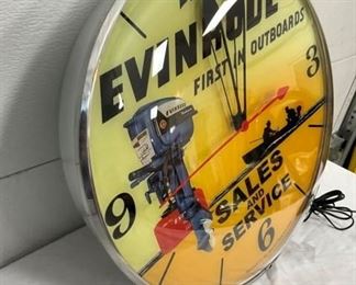 15IN. CONTEMPORARY EVINRUDE CLOCK