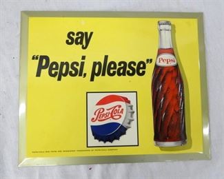 OLD STOCK SAY "PEPSI PLEASE" EASEL BACK