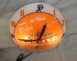 TOP VIEW DRINK ORANGE CRUSH CLOCK