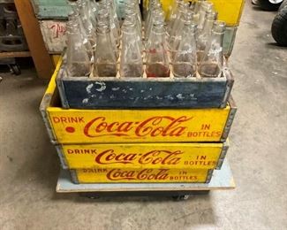 VARIOUS EARLY WOODEN DRINK CRATES