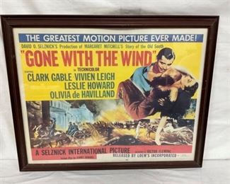 GONE W/ WIND FRAMED MOVIE POSTER