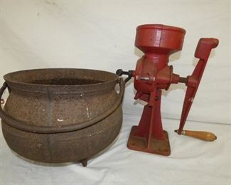 FOOTED CAST POT, ICE CRUSHER