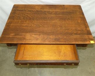 VIEW 4 OAK LIBRARY TABLE W/DRAWER