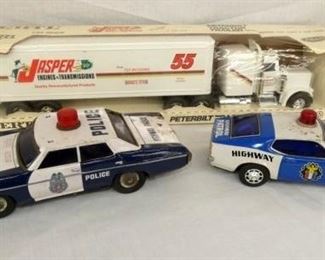 JASPER ERTL TRUCK/BO POLICE TIN CARS