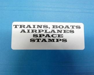 BOOK OF TRAINS/BOATS/AIRPLANE STAMPS